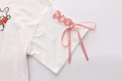 Kawaii Bunny Carrot Laced Harajuku Shirt -Kawaiitherapy Shop 45598 pezhda