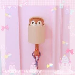 Kawaii Squirrel Pop-up Wall Coat Hanger -Kawaiitherapy Shop 45636 8w8smw