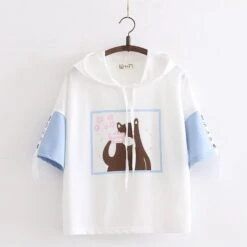 Kawaii Sakura Bear Harajuku Shirt -Kawaiitherapy Shop 45798 2ksdzd