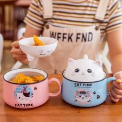 Kawaii Neko Cat Japanese Style Ceramic Bowl – Limited Edition -Kawaiitherapy Shop 46407 4xwusu