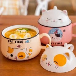 Kawaii Neko Cat Japanese Style Ceramic Bowl β Limited Edition