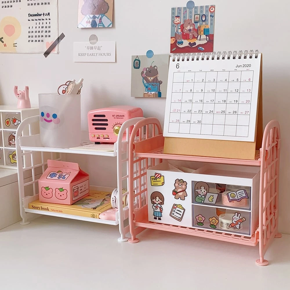 Kawaii Korea Style Stationery Storage Rack 2 Kawaii Korea Style Stationery Storage Rack - Image 2
