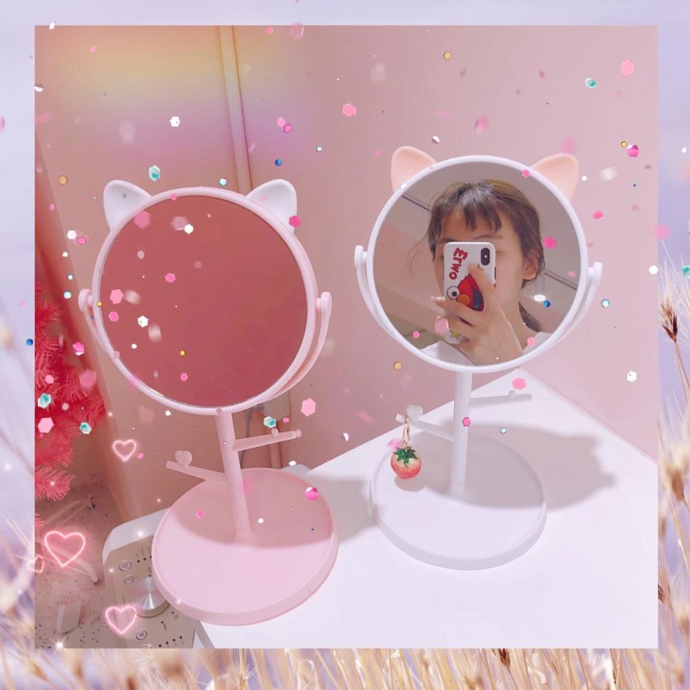 Kawaii Cat Ears Desktop Mirror – Limited Edition 2 Kawaii Cat Ears Desktop Mirror – Limited Edition - Image 2