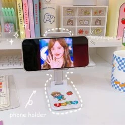 Kawaii Desktop Foldable Mobile Phone Holder -Kawaiitherapy Shop 46760 jnph0u