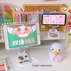 Kawaii Desktop Foldable Mobile Phone Holder -Kawaiitherapy Shop 46760 niguv7