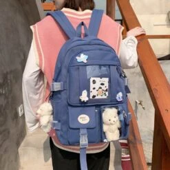 Kawaii Japanese Style High School Multipocket Backpack -Kawaiitherapy Shop 48352 9xnqte