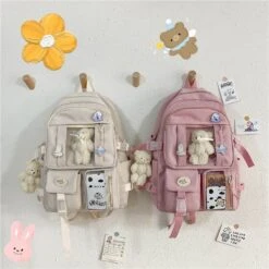 Kawaii Japanese Style High School Multipocket Backpack -Kawaiitherapy Shop 48352 prg91g