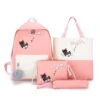 Kawaii Neko Sakura Cat Harajuku Backpack Set