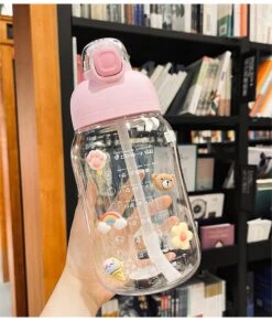 Kawaii Sticker Style Straw Bottle – Limited Edition -Kawaiitherapy Shop 48586 qqgmng