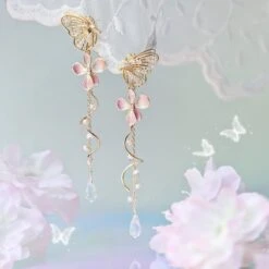 Kawaii Butterfly Cherry Blossom Earrings – Limited Edition -Kawaiitherapy Shop 48728 n33g87