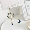 Kawaii Starry Moon Crescent Cat Earrings – Limited Edition