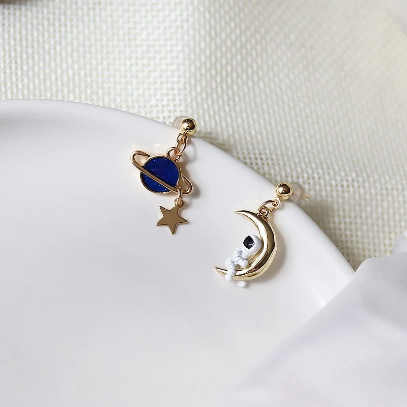 Kawaii Space Astronaut Moon Earrings – Limited Edition 3 Kawaii Space Astronaut Moon Earrings – Limited Edition - Image 3
