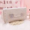 Kawaii Korean Bear Canvas Style Pencil Case