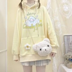 Kawaii Candy Floss Pastel Sheep Hoodie – Special Edition