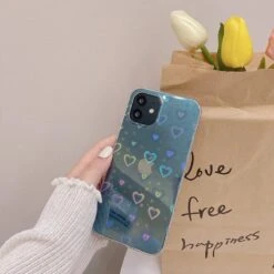 Kawaii Laser Hearts Korea Style Phone Case -Kawaiitherapy Shop 50653 77xstq