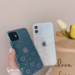 Kawaii Laser Hearts Korea Style Phone Case -Kawaiitherapy Shop 50653 i9rken