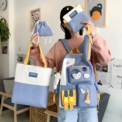 Kawaii Canvas Ita Harajuku Backpack Set – Limited Edition -Kawaiitherapy Shop 51107 dngulo