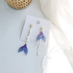 Kawaii Glitter Korea Style Sea Earrings -Kawaiitherapy Shop 51240 5wzy0c