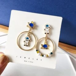 Kawaii Planet Astronaut Earrings – Limited Edition