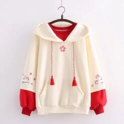 Kawaii Sakura Petal Bunny Hoodie – Limited Edition -Kawaiitherapy Shop 52584 cfs8km