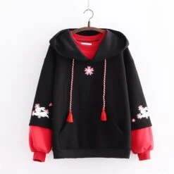 Kawaii Sakura Petal Bunny Hoodie – Limited Edition -Kawaiitherapy Shop 52584 cypd5n