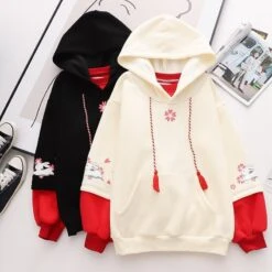 Kawaii Sakura Petal Bunny Hoodie – Limited Edition