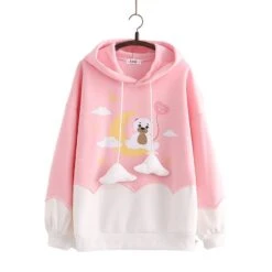 Kawaii Cloud Pastel Bear Harajuku Hoodie – Limited Edition -Kawaiitherapy Shop 53276 81idmh