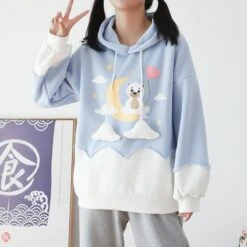 Kawaii Cloud Pastel Bear Harajuku Hoodie – Limited Edition -Kawaiitherapy Shop 53276 9xcwib