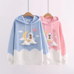 Kawaii Cloud Pastel Bear Harajuku Hoodie – Limited Edition