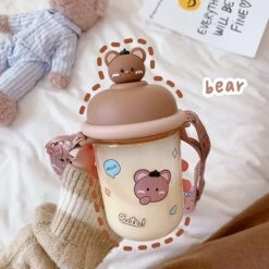 Kawaii Pastel Transparent Animal Style Bottle -Kawaiitherapy Shop 53680 bt2rji