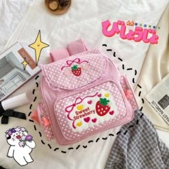 Kawaii Sweet Strawberry Harajuku Backpack – Special Edition -Kawaiitherapy Shop 54381 4me5vr