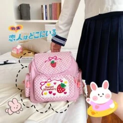 Kawaii Sweet Strawberry Harajuku Backpack – Special Edition -Kawaiitherapy Shop 54381 b12ix5