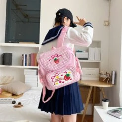 Kawaii Sweet Strawberry Harajuku Backpack – Special Edition -Kawaiitherapy Shop 54381 yaxwk6