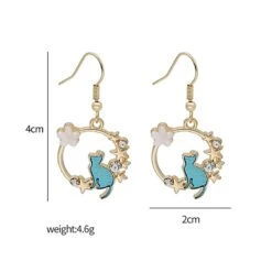 Kawaii Korea Style Cat Petal Earrings – Limited Edition -Kawaiitherapy Shop 54430 w91m57
