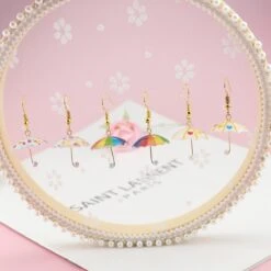 Kawaii Mini 3D Umbrella Earrings -Kawaiitherapy Shop 54494 a69ujs