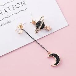 Kawaii Galaxy Space Moon Earrings – Limited Edition -Kawaiitherapy Shop 54570 vydfvu