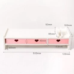 Kawaii Harajuku Pastel Hearts Mini Desk Drawer -Kawaiitherapy Shop 55016 nyoabo