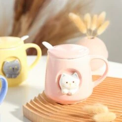 Kawaii Pastel Cat Ceramic Cup – Limited Edition 15 Kawaii Pastel Cat Ceramic Cup – Limited Edition -Kawaiitherapy Shop 55079 3kk5l3