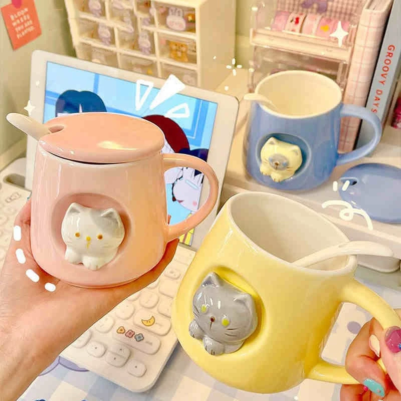 Kawaii Pastel Cat Ceramic Cup – Limited Edition 1 Kawaii Pastel Cat Ceramic Cup – Limited Edition