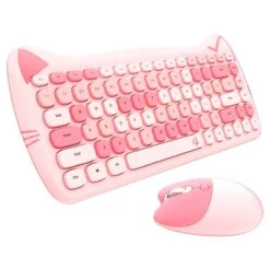 Kawaii Candy Cat Wireless Keyboard Mouse Set – Limited Edition