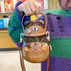 Kawaii Jumbo Bear Straw Bottle (1300ml) – Limited Edition -Kawaiitherapy Shop 55903 5hytub