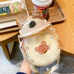 Kawaii Jumbo Bear Straw Bottle (1300ml) – Limited Edition -Kawaiitherapy Shop 55903 amr0ic