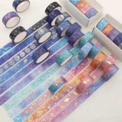 Kawaii Galaxy Stars Washi Tape Set (12pcs) -Kawaiitherapy Shop 56257 fg8gj1