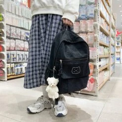 Kawaii Cat Style Cute Corduroy Backpack – Limited Edition -Kawaiitherapy Shop 56561 0jeqg6