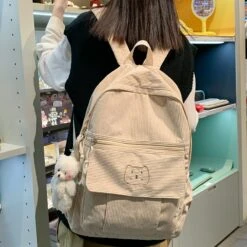 Kawaii Cat Style Cute Corduroy Backpack – Limited Edition -Kawaiitherapy Shop 56561 wtuzxh
