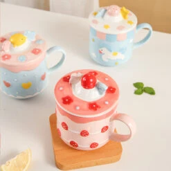 Kawaii Strawberry Cake Ceramic Cup – Limited Edition -Kawaiitherapy Shop 57171 7omuzf