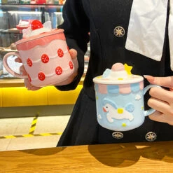 Kawaii Strawberry Cake Ceramic Cup – Limited Edition -Kawaiitherapy Shop 57171 dgrj47