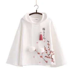 Kawaii Sakura Cherry Blossom Harajuku Hoodie -Kawaiitherapy Shop 57202 ntm5zg