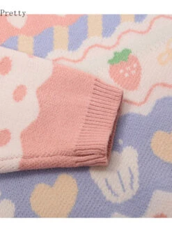Kawaii Pink Strawberry Harajuku Sweater – Limited Edition -Kawaiitherapy Shop 57242 j2h1jg