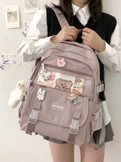 Kawaii Canvas Japanese Style College Backpack -Kawaiitherapy Shop 57295 h9pxyl